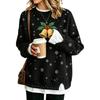 Women's Casual Christmas Print Loose Fit Long Sleeve Layering Sweatshirt