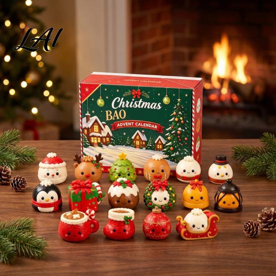 Holiday Countdown Calendar 2026, Squeeze Advent Gift Christmas 24 Days Dumpling Fidget Toys Collectible