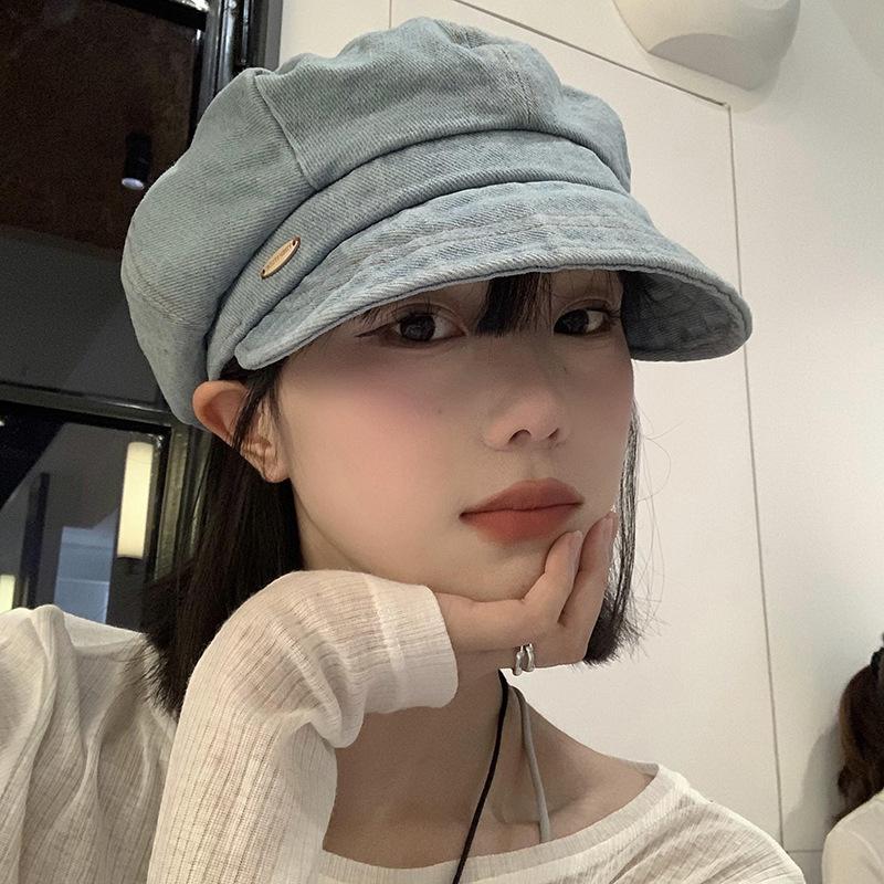 Panama Spring and Autumn Duck Tongue Cowboy Octagonal Beret Fashion Versatile Painter's Hat Cap H259
