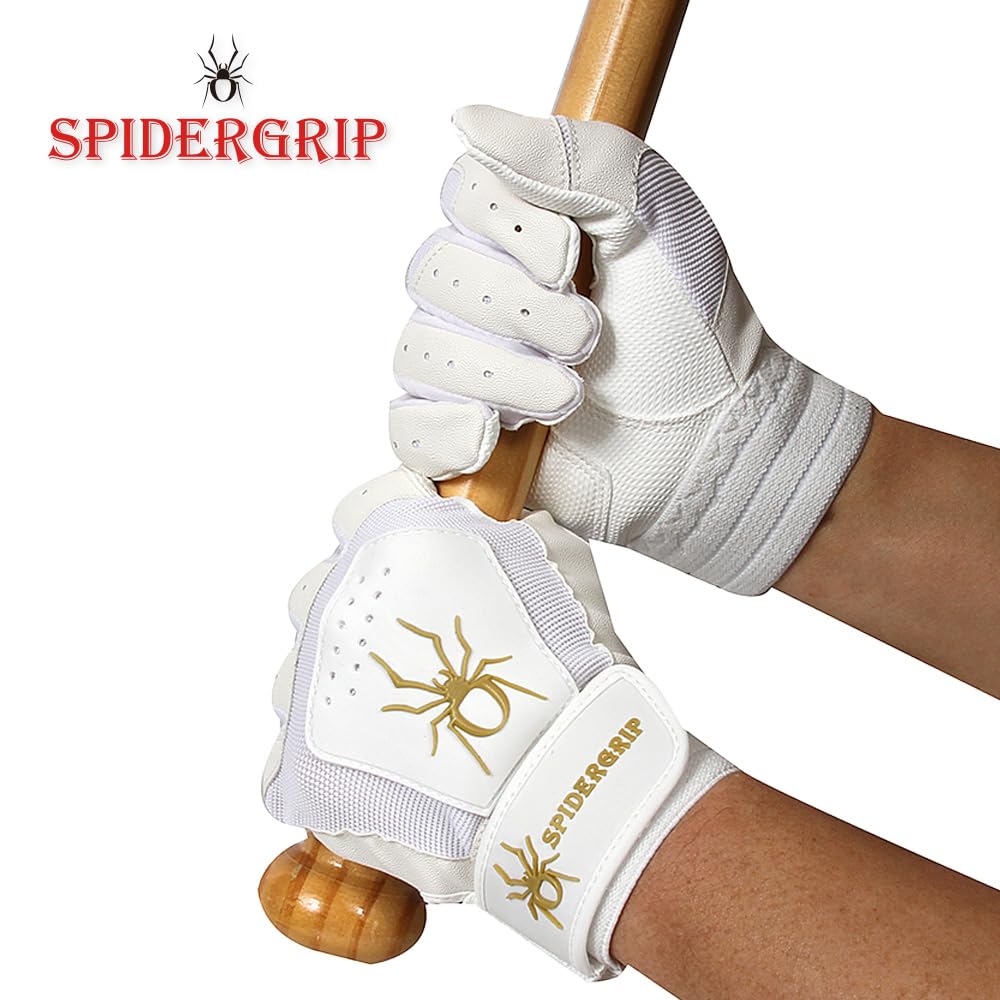 Spidergrip Power Digital Baseball Batting Glove (White, XXS)