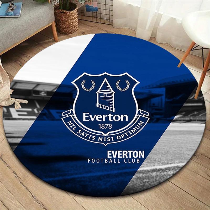 Tappeto Rotondo Everton F.C., Tappeto per Soggiorno Camera da Letto Divano Stanza dei Giochi Decorazione, Tappetino Antiscivolo