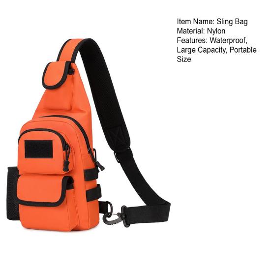 Chest Sling Bag Waterproof Nylon Portable Large Capacity Outdoor Travel Camping Fishing Sports Running Crossbody Bag Single Shoulder Pouch