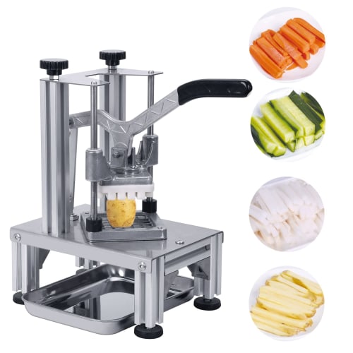 Rismanor Professional French Fry Cutter, 1/4" & 3/8" 6 Wedges, Core-to-Core Stainless Steel Blades, Potato Slicer, Fruit Chopper for Restaurant, Home,