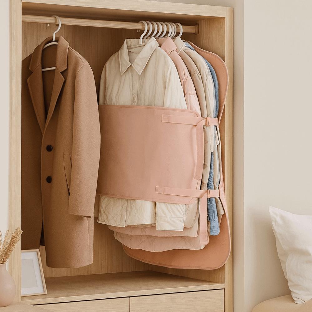 Dustproof Clothing Compression Board Foldable Space Saving Clothes Dust Cover Large Capacity Protective Garment Bag Cover Travel