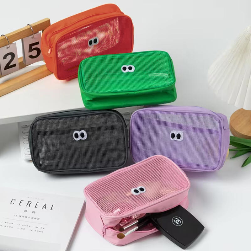 Портативная многоцелевая сетчатая косметичка Органайзер для туалетных принадлежностей Макияжа green