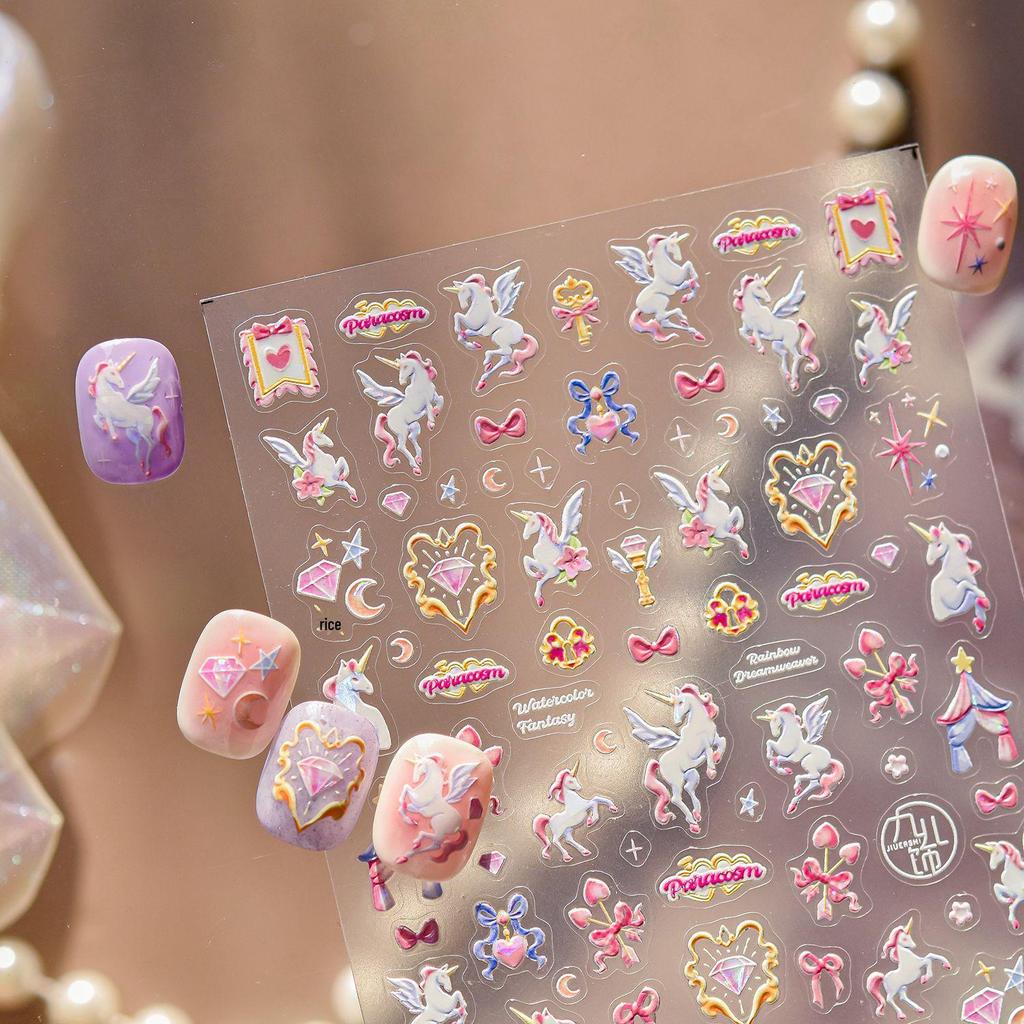 Tomoni Shell Light Cherry Rabbit Nail Stickers - Cute European & American Style Decorative Stickers