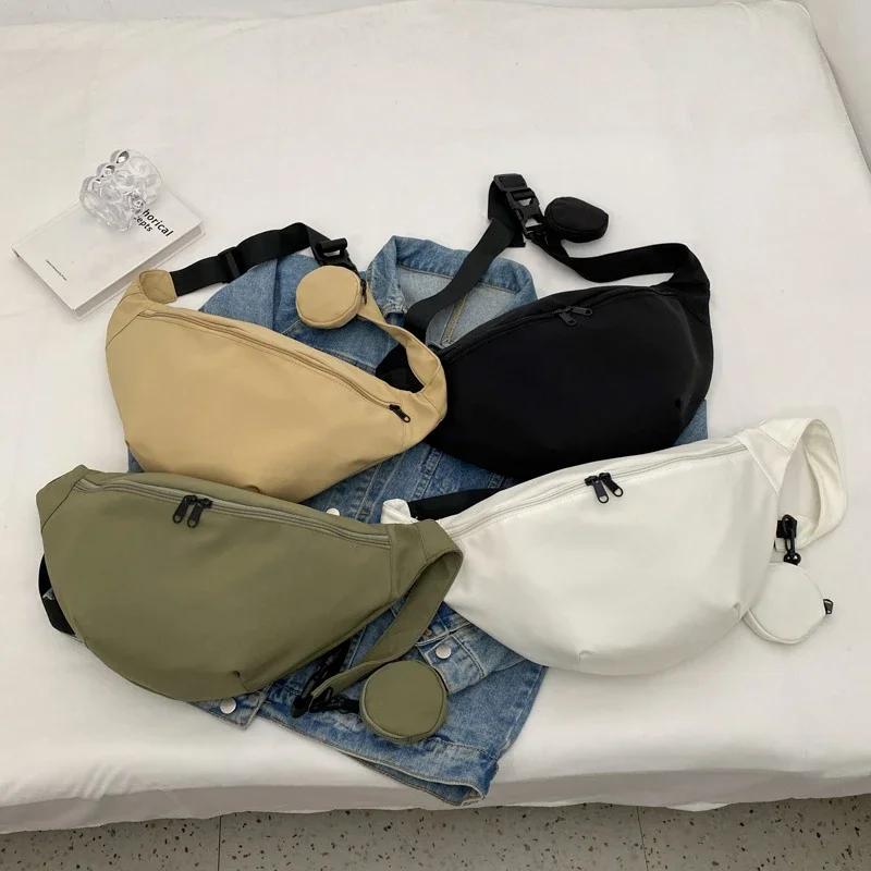 Versatile Leisure Crossbody Bags  High Capacity Waist Bag  Solid Nylon  Sweet Ladies  High Quality