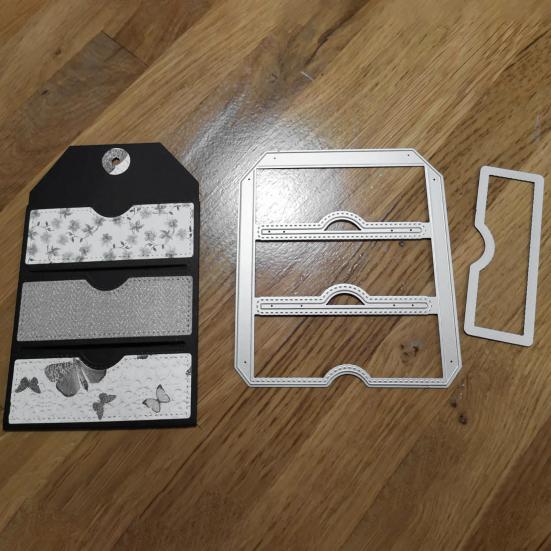 Embosser Template Suture Slot Pocket Pattern Eco-Friendly Carbon Steel Tag Pocket Collection Card Crafts Die for Card Making