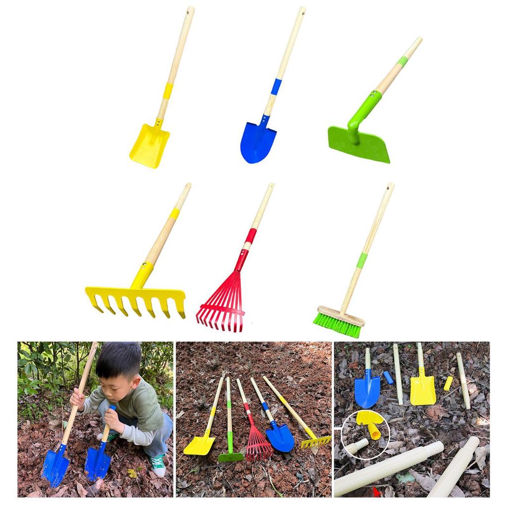 Hand Tool Detachable Portable Easy to Use with Wood Handle Gardening Toy Beach Toy for Garden Flower Farming Planting Household