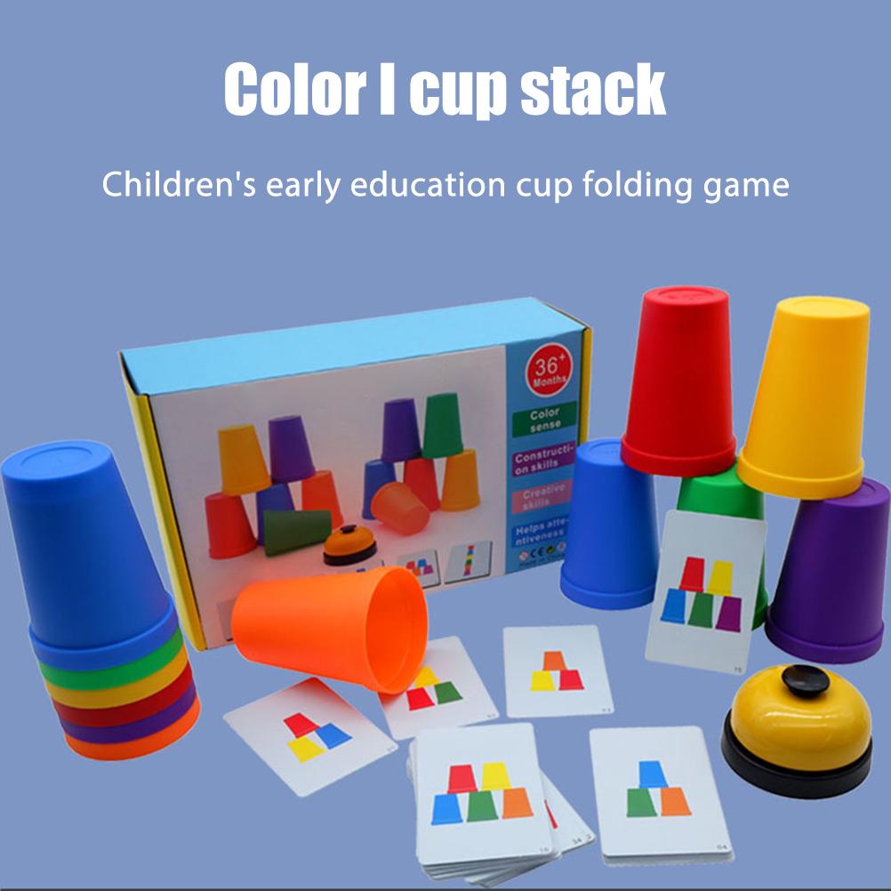 Children Stacking Cups Quick Stacks Cups Sports Speed Training Game Classic Interactive Challenge