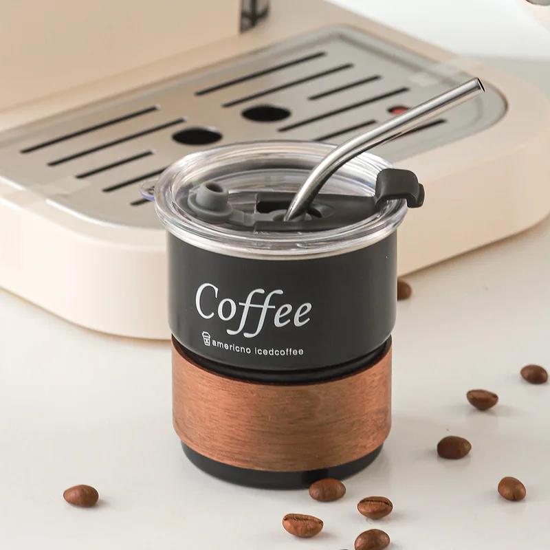 304 Edelstahl Kaffeetasse Thermobecher mit Strohhalm für Haushalt Outdoor Camping Thermos Trinkflasche Kaffeebecher