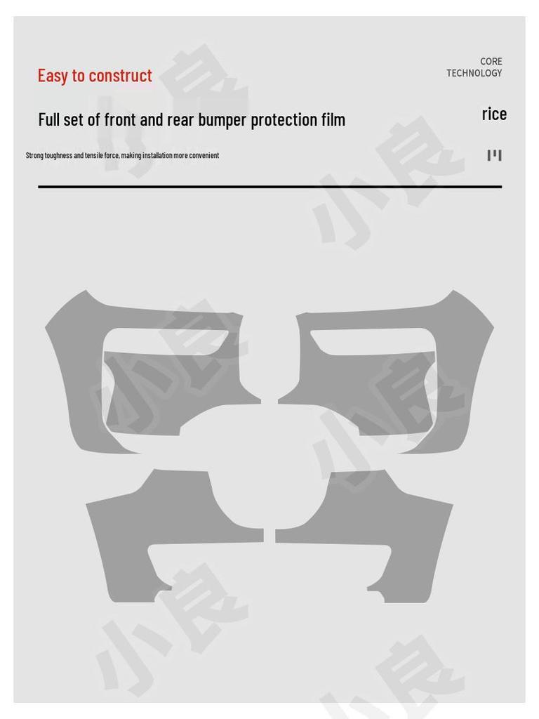 Vorgeschnittene durchsichtige TPU-Schutzfolie für vordere und hintere Stoßfänger - Passend für 23 BMW 7er Modelle