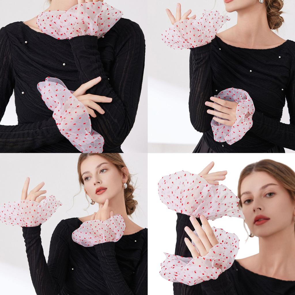 Sheer Flared Cuff Sleeves Comfortable Decorative Arm Sleeves Wrist Cuffs Extension For Women Girl Fashion Accessories