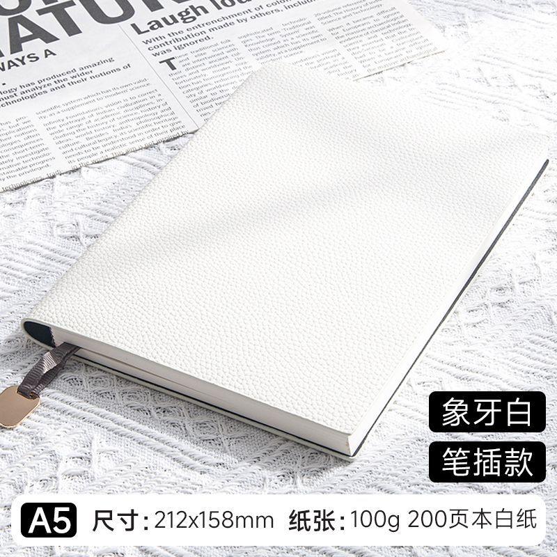

Luxury PU Leather Cover A5 Notebook Custom Name Business Simple Soft Diary Book Engrave Initials Student Stationery Notepad Gift білий