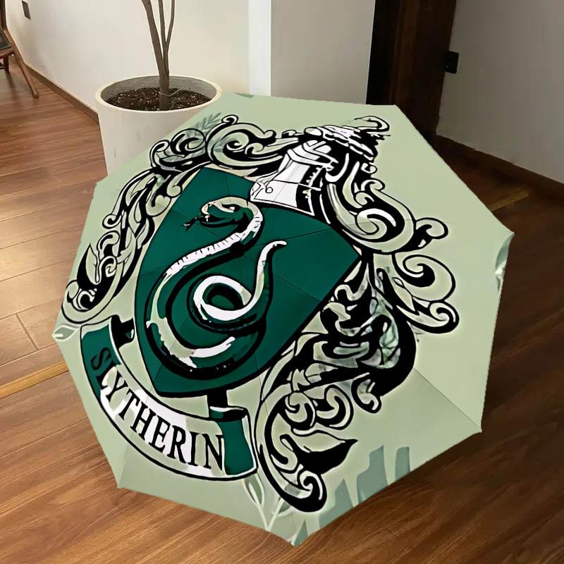 1PC Slytherin Crest Umbrella-8-Rib Reinforced, Automatic Open, Lightweight & Durable, Cute Fashion Accessory for Outdoor, D2712