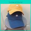 Trendy Beige M Letter Soft Brim Baseball Hat For Women Summer Sunshield