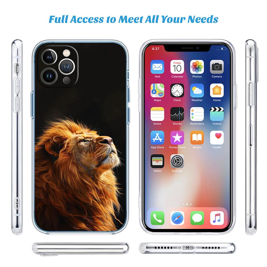 Tier Tiger Löwe Transparente Handyhülle für Samsung Galaxy A04 A04S A14 A23 A34 A54 M23 M33 M52 M53