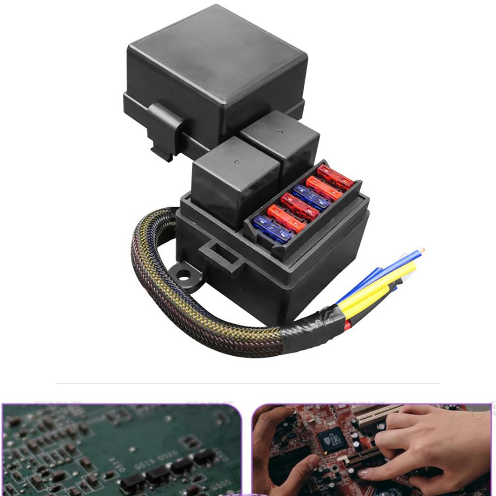 Pre-Wired Fuse Relay Box 2/3/4/6 Way 4-Pin 40A Relay Block Kit For Cars Truck Marine Boat Interior Parts