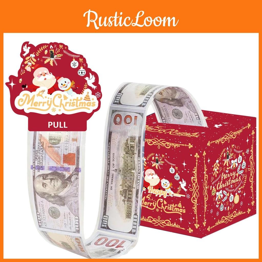 Christmas Themed Red Stripe Box Gift Wrap Holiday Event Decoration Supplies