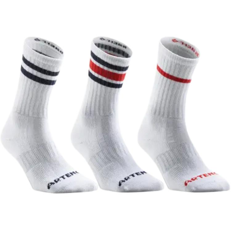 

DECATHLON RS500 High Top Tennis Sweat-Absorbing Socks Unisex Triple Pair White 35-38 белый