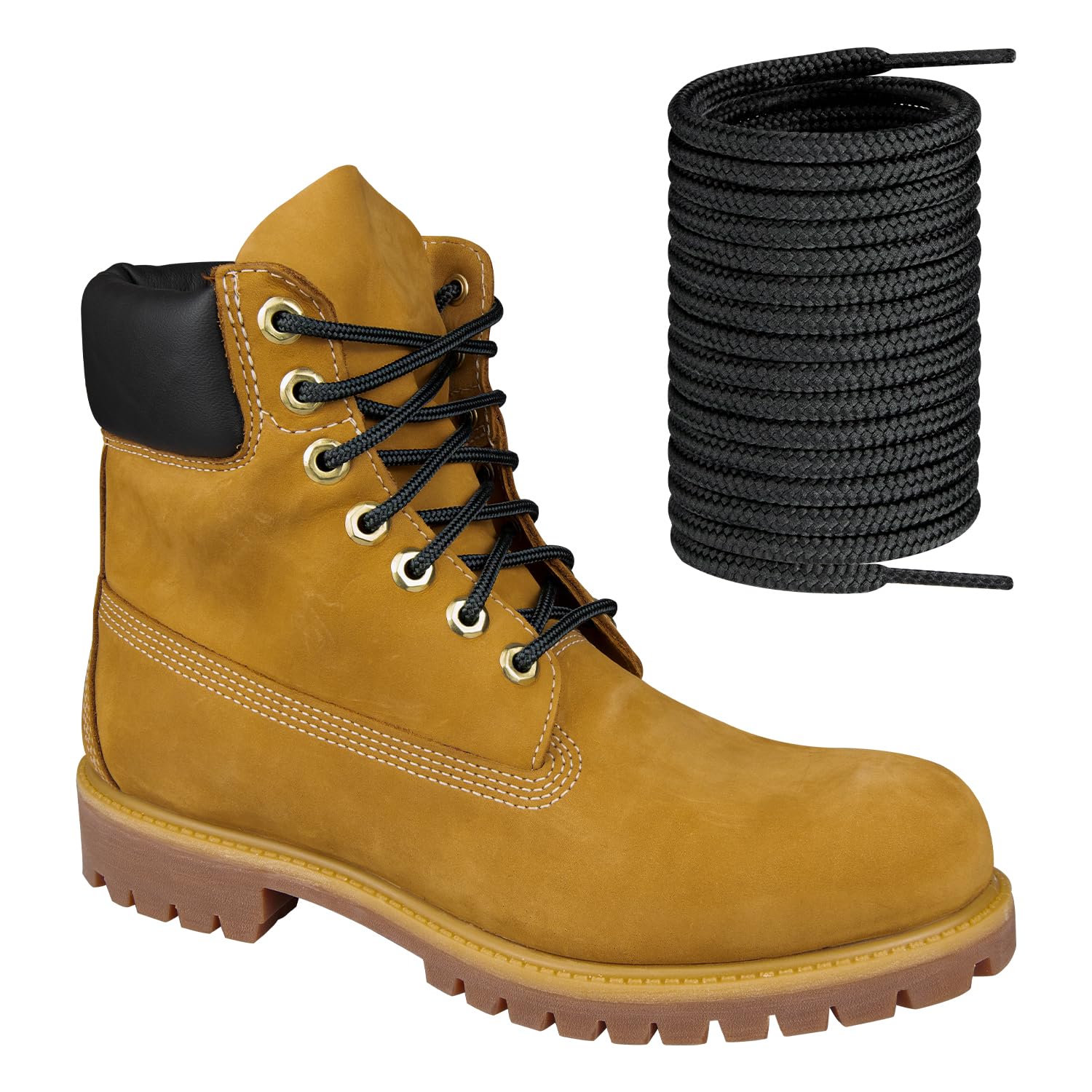 

Шнурки Endoto для Timberland, круглые шнурки для походных ботинок (цвет: Черный, Размер: 121,92 см)