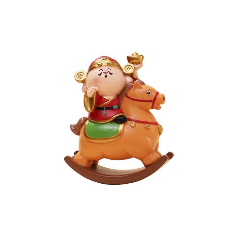 

God Of Wealth Figurine Desktop Ornament God Of Fortune Statue Feng Shui Decor For Spring Festival Car Office Cabinet New Year