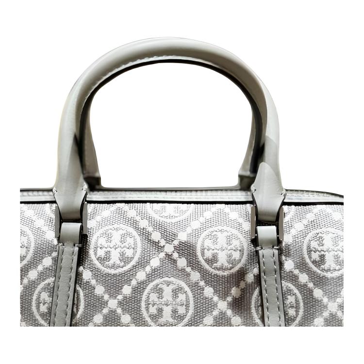 Tory Burch T Monogram Multifunctional Cylinder Bag Women Shoulder Bag Gray 178741-020