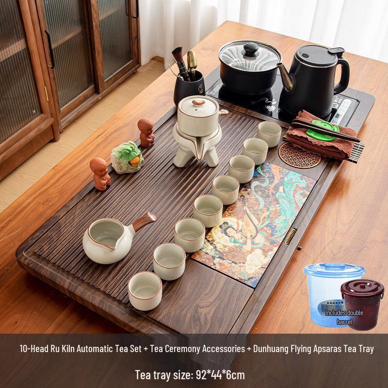 Chaxun Ru Kiln 10-Piece Automatic Tea Set