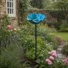 2Pcs Flower Stake Bird Garden Stake Outdoor Bath Metal Flower Bird Bath Pollinator