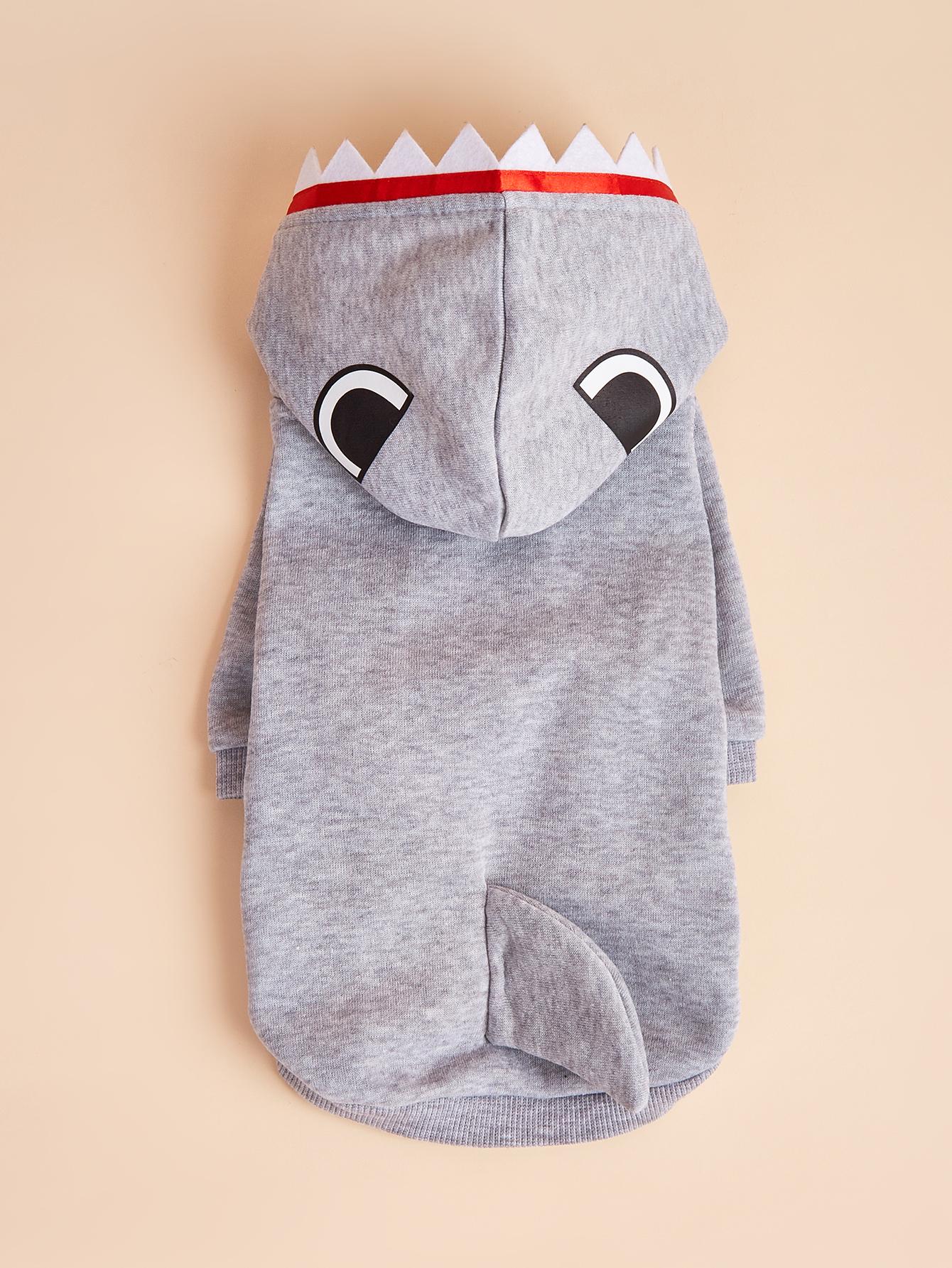 

Dog Cloth for Small Dogs Costume Shark Puppy with Doggie Pet Clothes Soft Cosplay Apparel Attire XS（old） серый