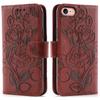 For iPhone 16e Case Wallet Stand Imprinted Rose Butterfly PU Leather Phone Cover