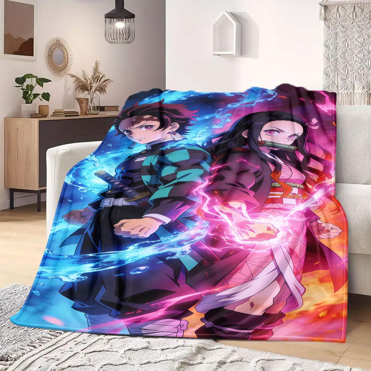 

Zenitsu Thunderclap Flannel Blanket Warm,Comfortable,Suitable for Bedrooms,Sofas,Beds,Chairs,Picnics,Travel 75x90cm