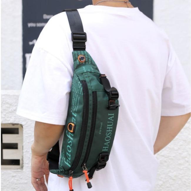 Borsa da petto estiva impermeabile da uomo Borsa sportiva da cintura Borsa da donna per cellulare Borsa a tracolla trendy per il tempo libero all'aperto Borsa mimetica