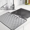 Silicone Drain Mat Waterproof Built-in Drainage Design 1Pcs Heatproof Pad for Kitchen Sink Countertop Under Dish Rack