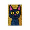 Cool Cats Canvas Painting Colorful Graffiti Mid-Century Modern Cat Wall Art Poster Decor Abstract Blue And Yellow Cat Room Decor