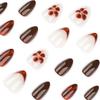 Hot-selling smudged petal flower manicure wearing nail piece French short almond nail fake nail