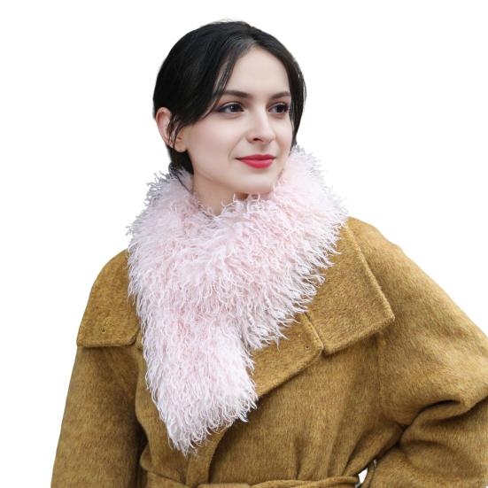 Plush Scarf with Magnetic Design Solid Color Women Thickened Warm Scarf Coat Accessory Daily Commuting Wear