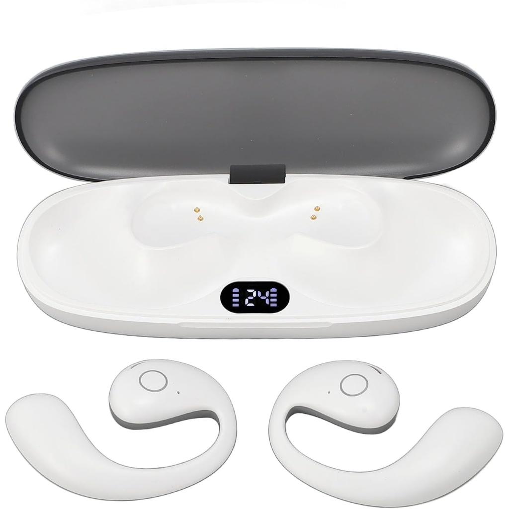 Kabellose Ohrhörer Bluetooth 5.4 Kopfhörer mit Ohrbügeln 42 Stunden Spielzeit Kabelloses Ladeetui Digitalanzeige Sport-Ohrstöpsel für Training Laufen