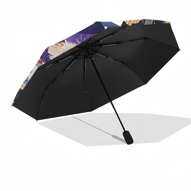 1pc Anime Character Outdoor Umbrella - Automatic Opening/Closing, Portable 3-Fold Design with 8-Rib Iron Frame - Perfect Gift for Fans, Travelers