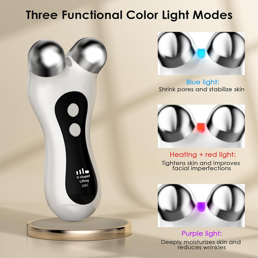 Facial Massager EMS Microcurrent Roller Device For Face Lifting Skin Tighten Double Chin Remover Tools