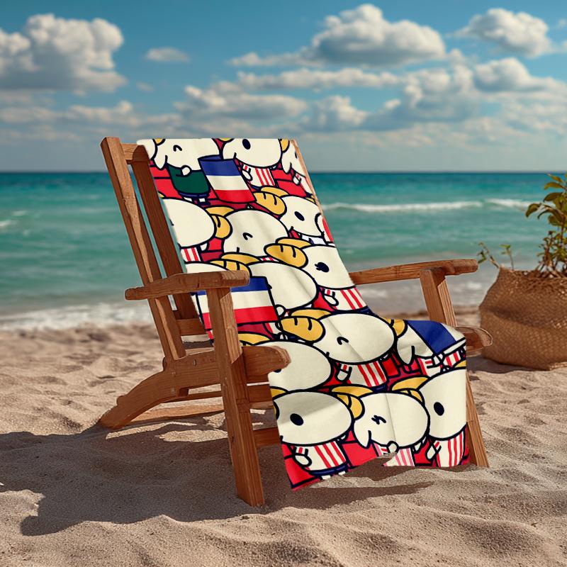 Tapis de plage USA FC Mode: Idéal pour les aventures estivales Doux, absorbant et à séchage rapide, convient pour la natation et le bain