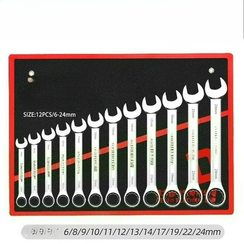Professional Socket Wrench Set with Open-End Wrenches - Complete Mechanics Tool Kit for DIY & Auto Repair