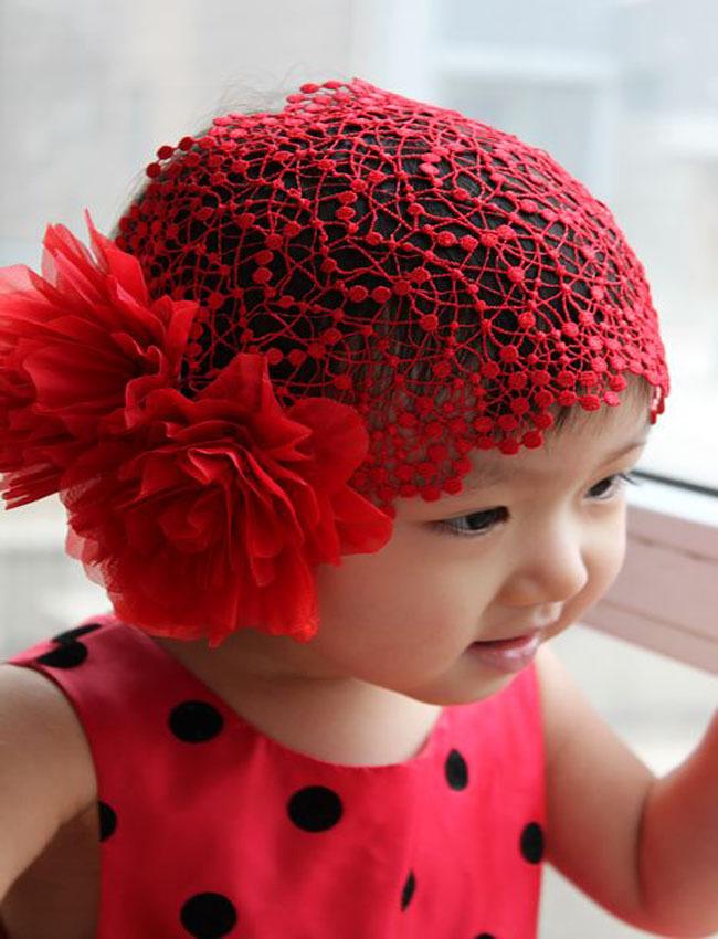 Koreanischer Stil Doppelblumen-Spitzen-Haarband für Baby-Mädchen