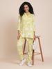 Floral Printed Shirt With Trousers Co-Ords In Lime Green Color