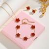Ensemble collier, bracelet, boucles d'oreilles couleur Or 18 carats pour femmes, Pendentif fleur en acier inoxydable, Cadeau d'anniversaire pour Maman, Épouse, Petite amie