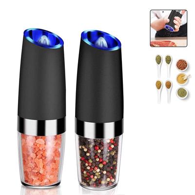 1/2Pcs Gravity Electric Salt and Pepper Grinder Set, Battery Powered Pepper Mill Adjustable Coarseness Salt Shakers Kitchen Gadgets Gifts
