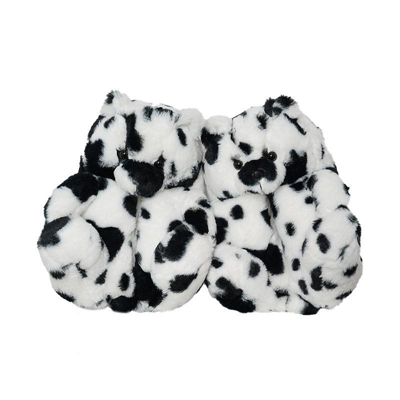 Winter Plush Teddy Bear Slippers - Cute Indoor Cartoon Design