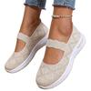 Damen Freizeit Slip-On Atmungsaktive Strick-Mesh-Sneaker Leichte Flexible Sohle Bequeme Gehschuhe für den Alltag