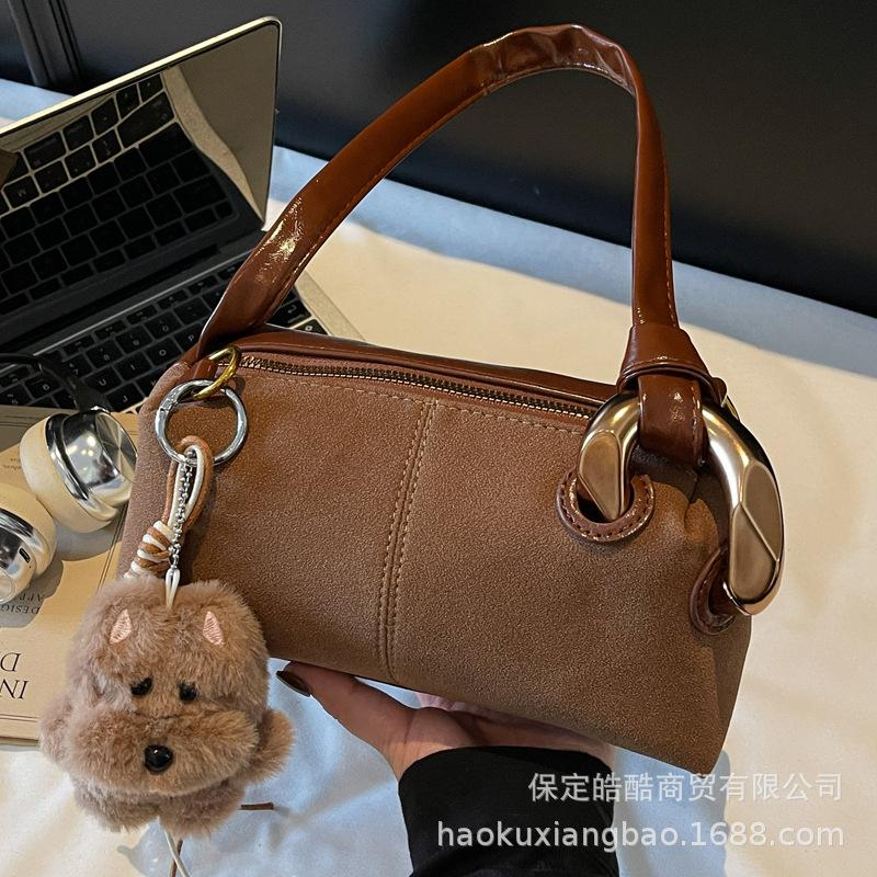 New Fashion Retro Armpit Bag Women's Autumn and Winter Trendy Shoulder Bag Messenger Bag Commuter Small Bag Matte Women's Bag