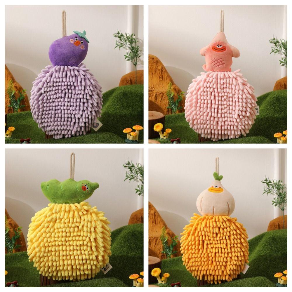 Soft Vegetable Shape Handkerchief Vegetable shape Hand Dishcloth Cute Chenille Hand Towel  Bathroom